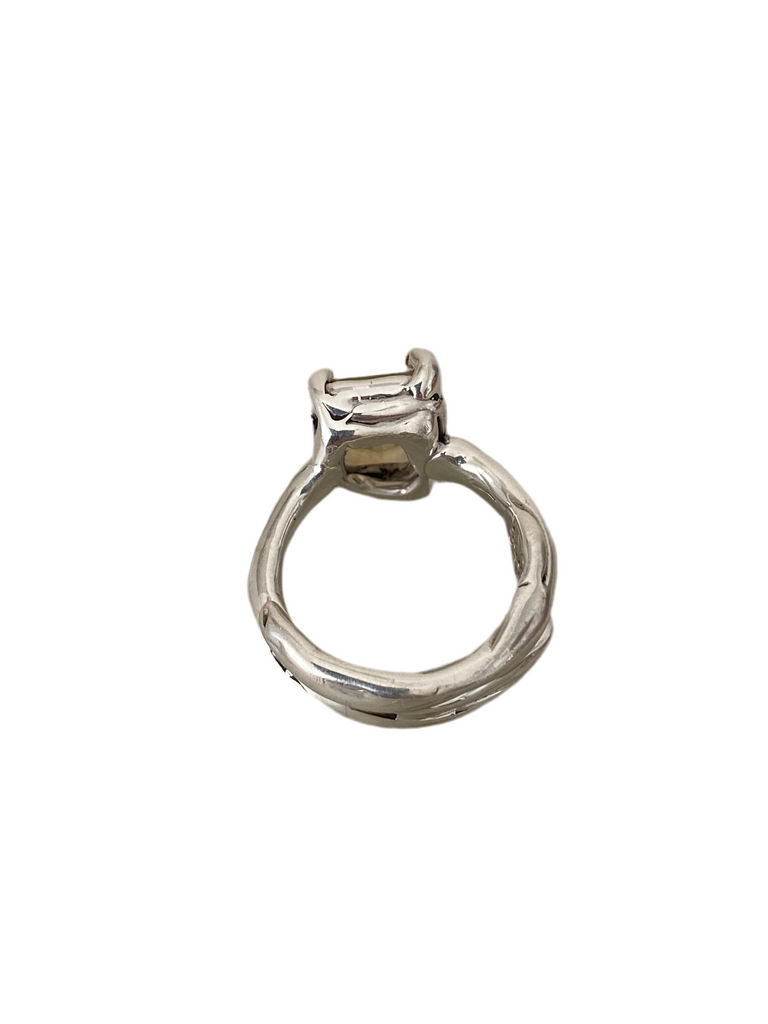 Rectangular Citrine Ring