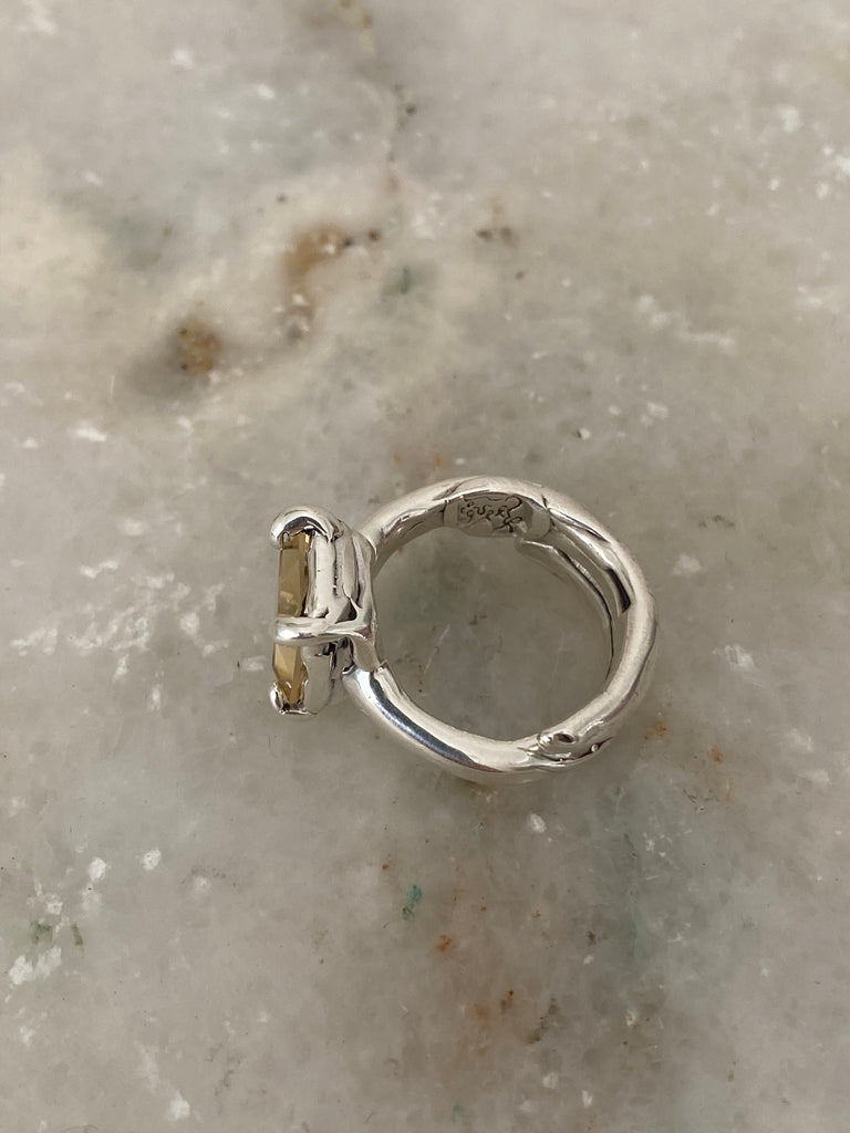 Rectangular Citrine Ring