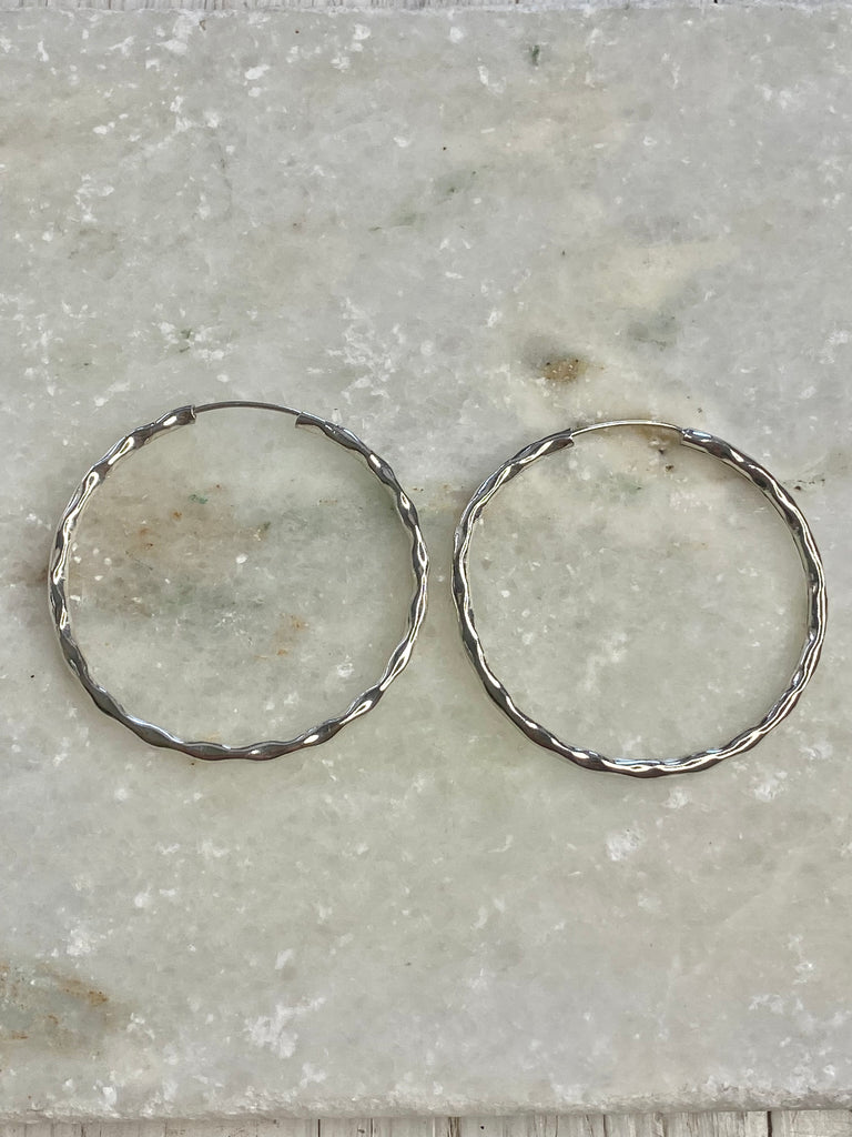 Hammered Pinched Hoops