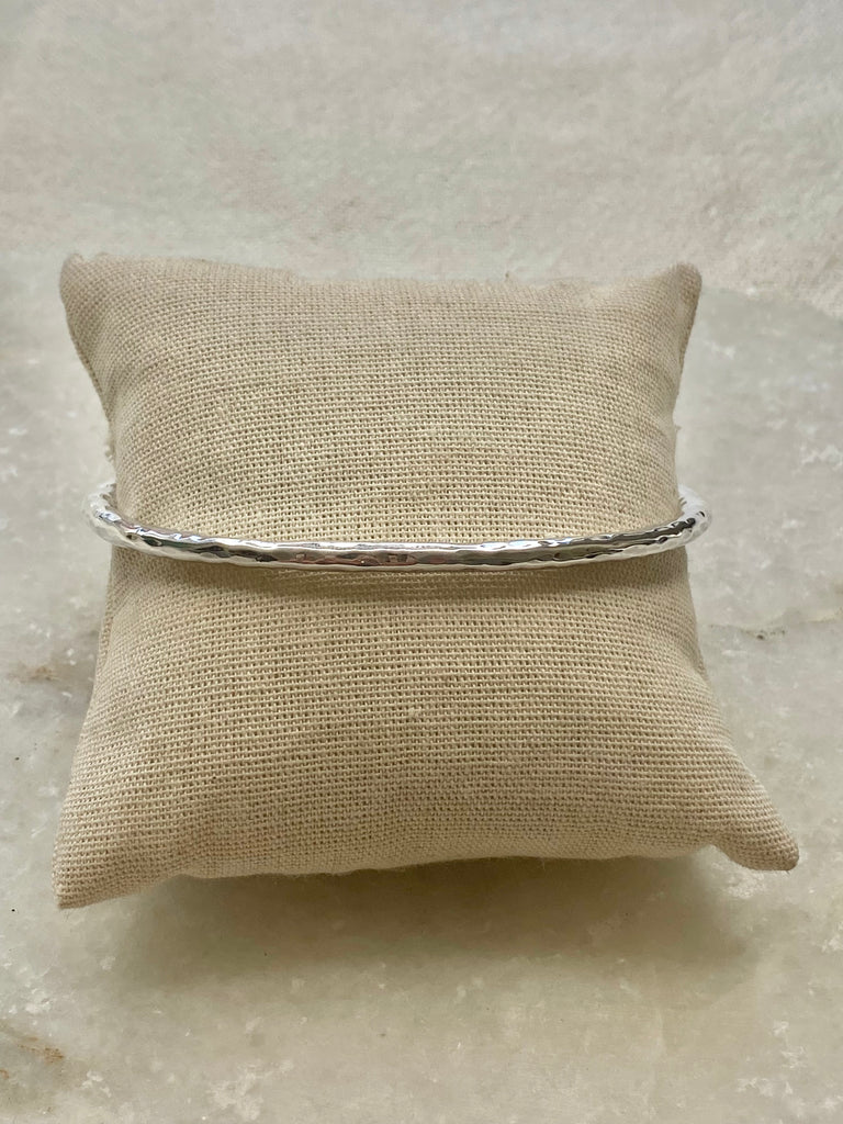 Hammered oval hammered stacking bangle