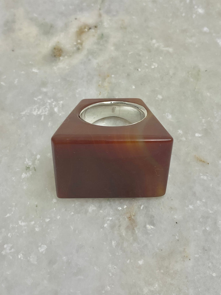 Agate chunky Ring-Brown Variation