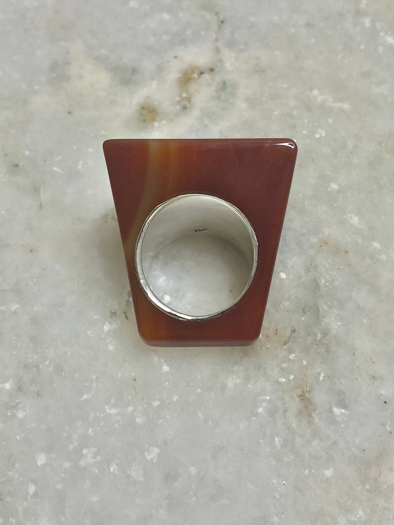 Agate chunky Ring-Brown Variation