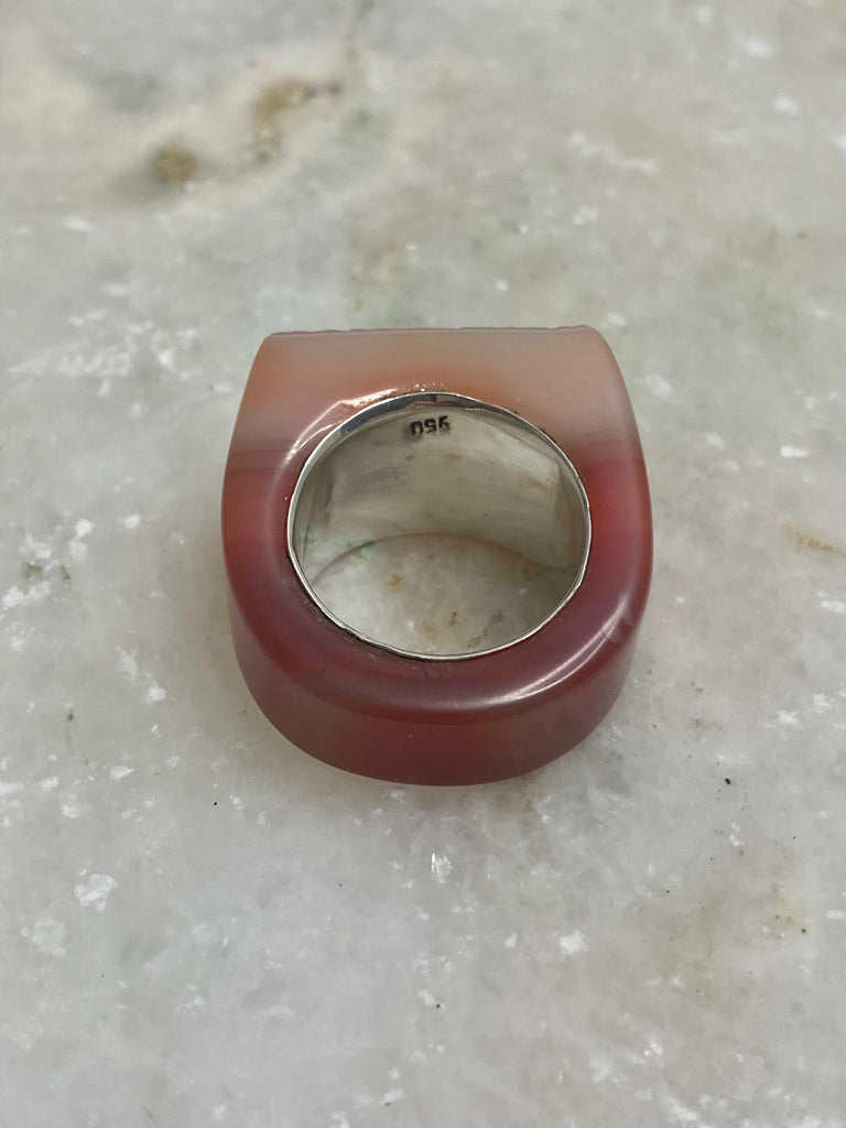 Agate chunky Ring- Rose' Variation