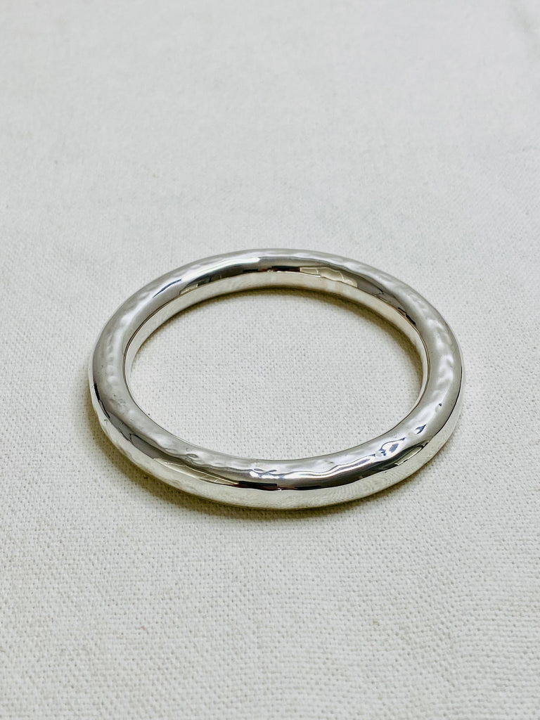 Felicity Round Bangle-Hammered finish