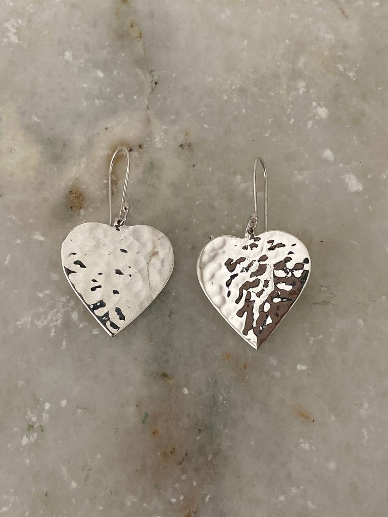 Hammered heart deals earrings