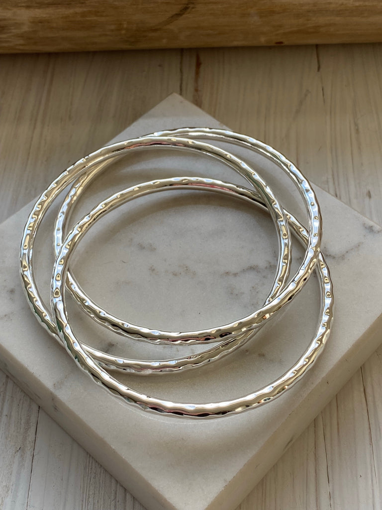 Celeste hammered Bangle-7cm - KazMexico